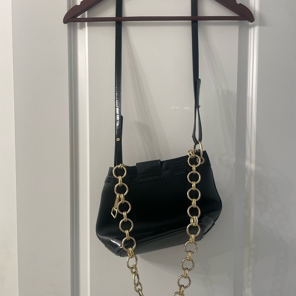 Topshop Black Crossbody Bag with Gold Chain - Picture 3 of 8